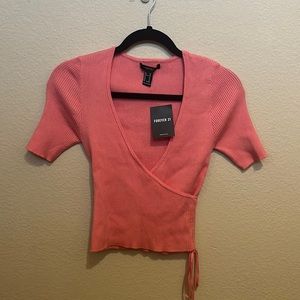 Forever 21 Cropped V-neck Sweater Top